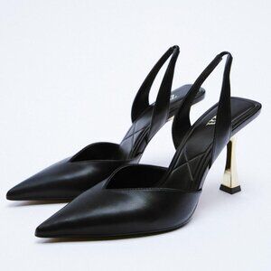 Elegant Black Slingback Heels